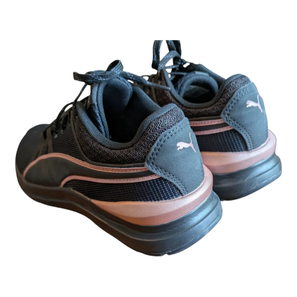 Puma Black Knit Metallic Pink Running Shoes Women's US Size 7